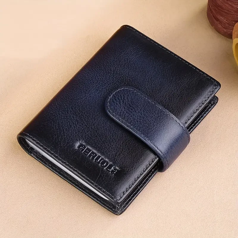 1pc Men's Retro Fashion Top Layer Cowhide Card Case – Durable Driving License Case, Casual Portable Coins Purse, Large Capacity Card Holder with Multiple Card Slots & ID Window