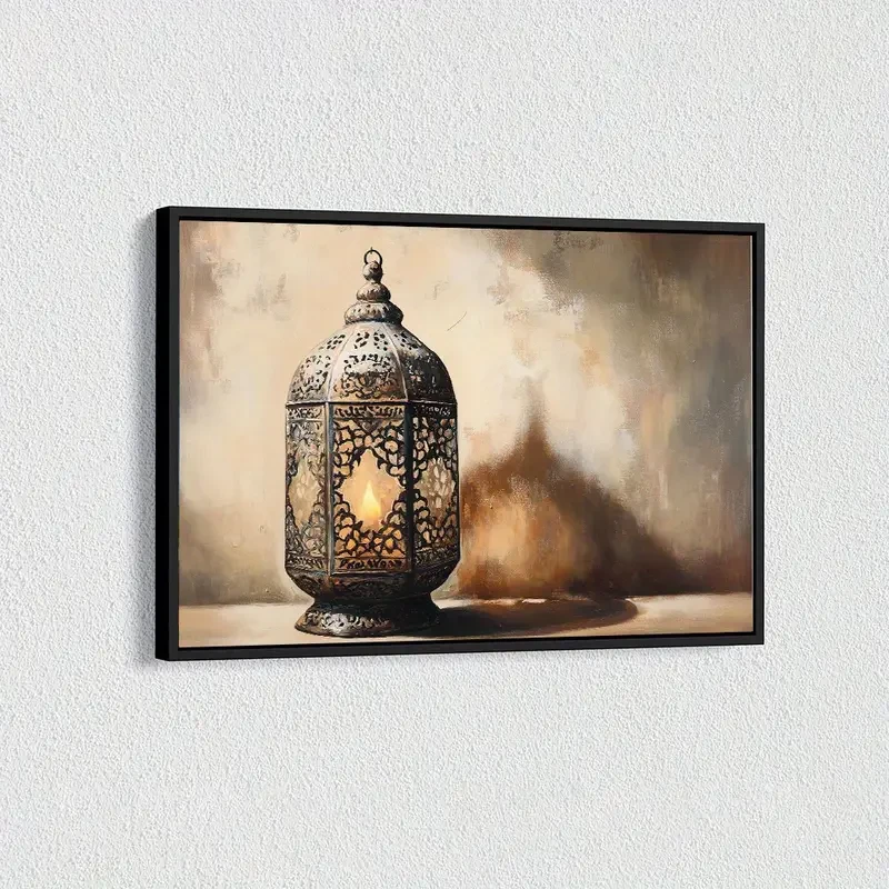 Vintage Moroccan Antique Lamp Canvas Art Print – Timeless Elegance for Spiritual & Rustic Spaces