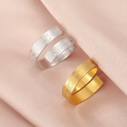 KKJOY Boho Style Arabic Calligraphy Ring – Adjustable Stainless Steel Open Band with Quranic Inscription | Elegant, Modern Islamic Jewelry