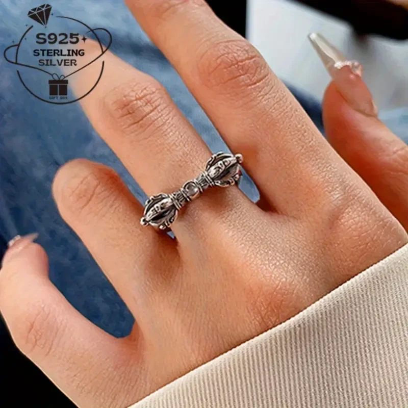 925 Pure Silver Adjustable Bracelet Ring – Antique Tribal Design | Symbol of Strength & Power | Unisex Jewelry for Daily Wear & Occasions