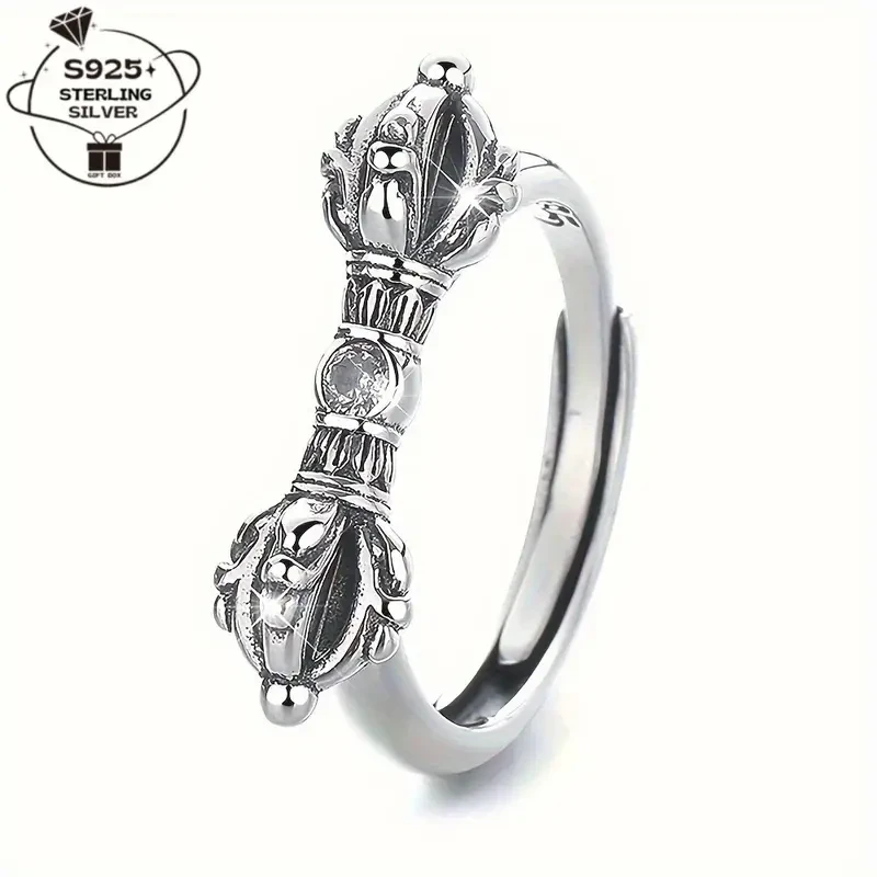 925 Pure Silver Adjustable Bracelet Ring – Antique Tribal Design | Symbol of Strength & Power | Unisex Jewelry for Daily Wear & Occasions