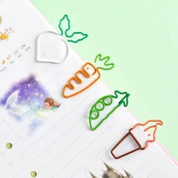 Cartoon Cute Fruit Carrot Paper Clip White Radish Note Holder Simulation White Radish Paper Clip Office Stationery