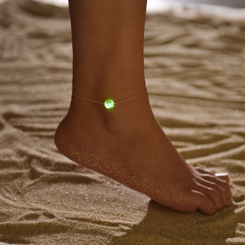 Personalized Women's Anklet Acrylic Luminous Beads