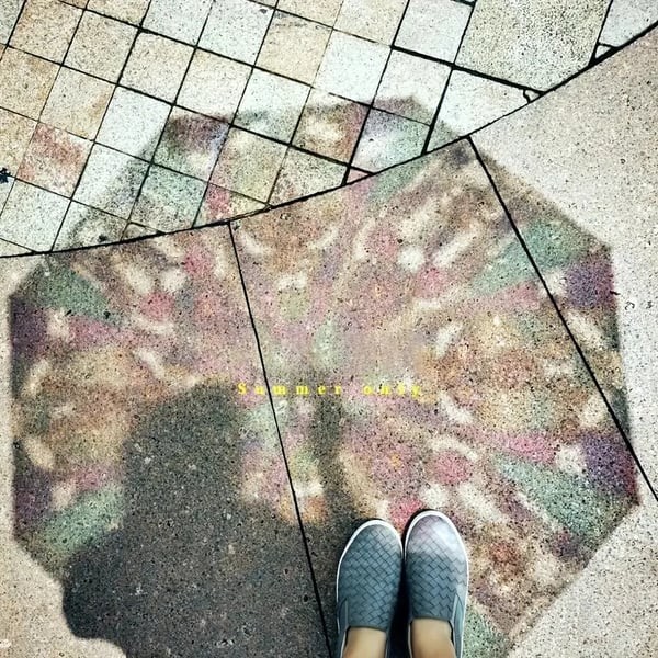 Vintage Stained Automatic Umbrella