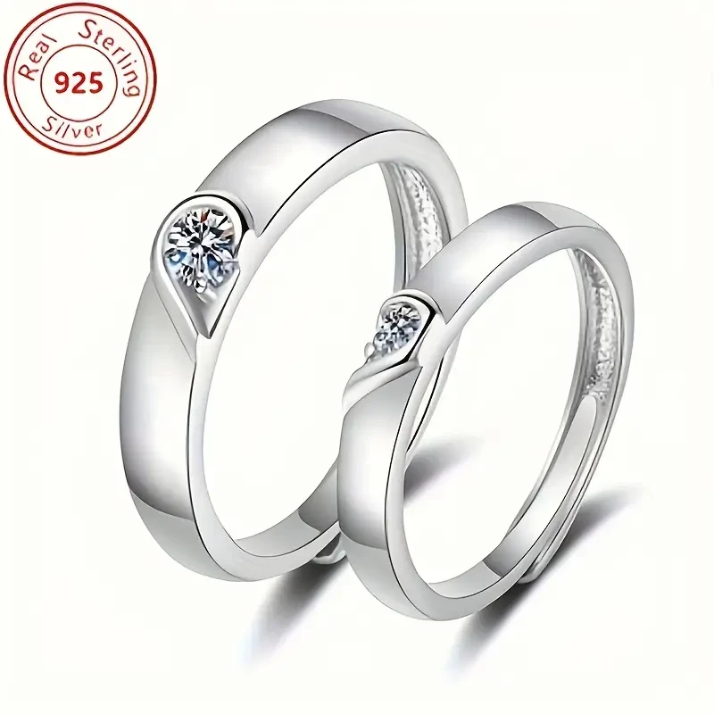 Elegant French Style 0.5-Carat Moissanite Couple Ring – A Timeless Statement of Love