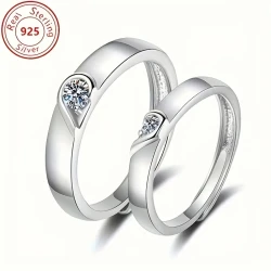 Elegant French Style 0.5-Carat Moissanite Couple Ring – A Timeless Statement of Love