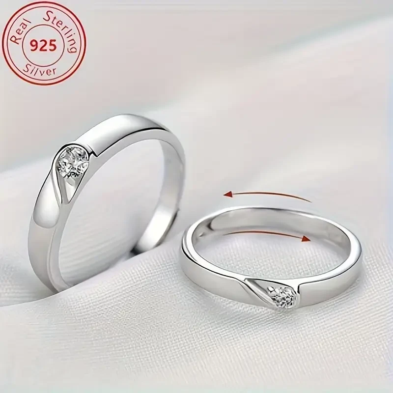 Elegant French Style 0.5-Carat Moissanite Couple Ring – A Timeless Statement of Love