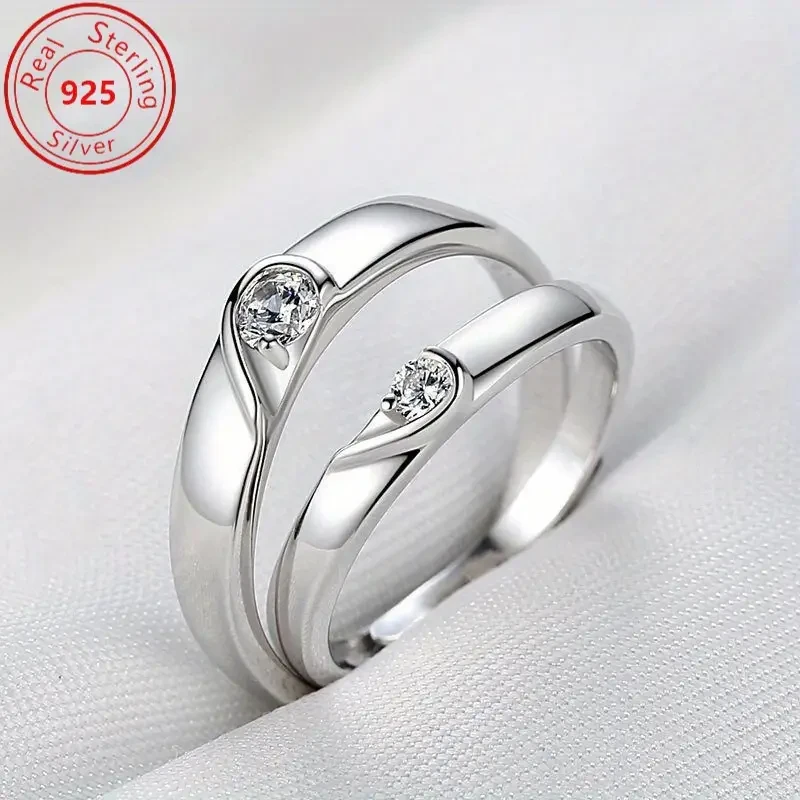 Elegant French Style 0.5-Carat Moissanite Couple Ring – A Timeless Statement of Love