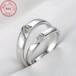 Elegant French Style 0.5-Carat Moissanite Couple Ring – A Timeless Statement of Love