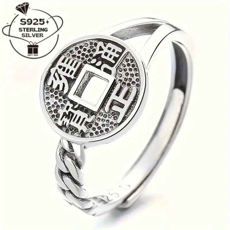 Vintage-Inspired 925 Sterling Silver Coin Ring – A Timeless Blend of Tribal Elegance and Everyday Versatility