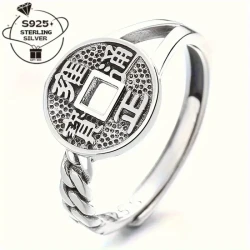 Vintage-Inspired 925 Sterling Silver Coin Ring – A Timeless Blend of Tribal Elegance and Everyday Versatility