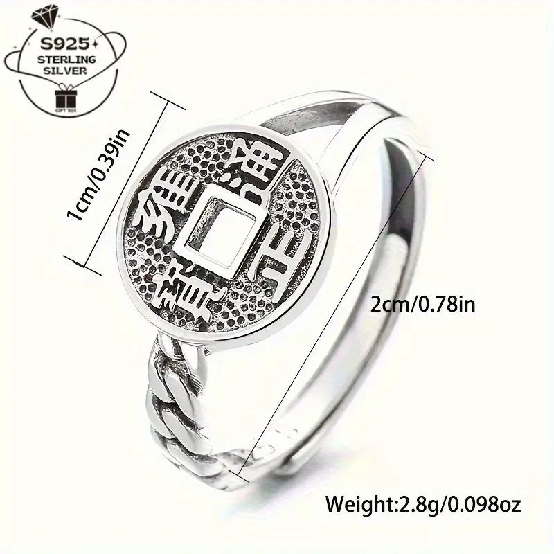 Vintage-Inspired 925 Sterling Silver Coin Ring – A Timeless Blend of Tribal Elegance and Everyday Versatility