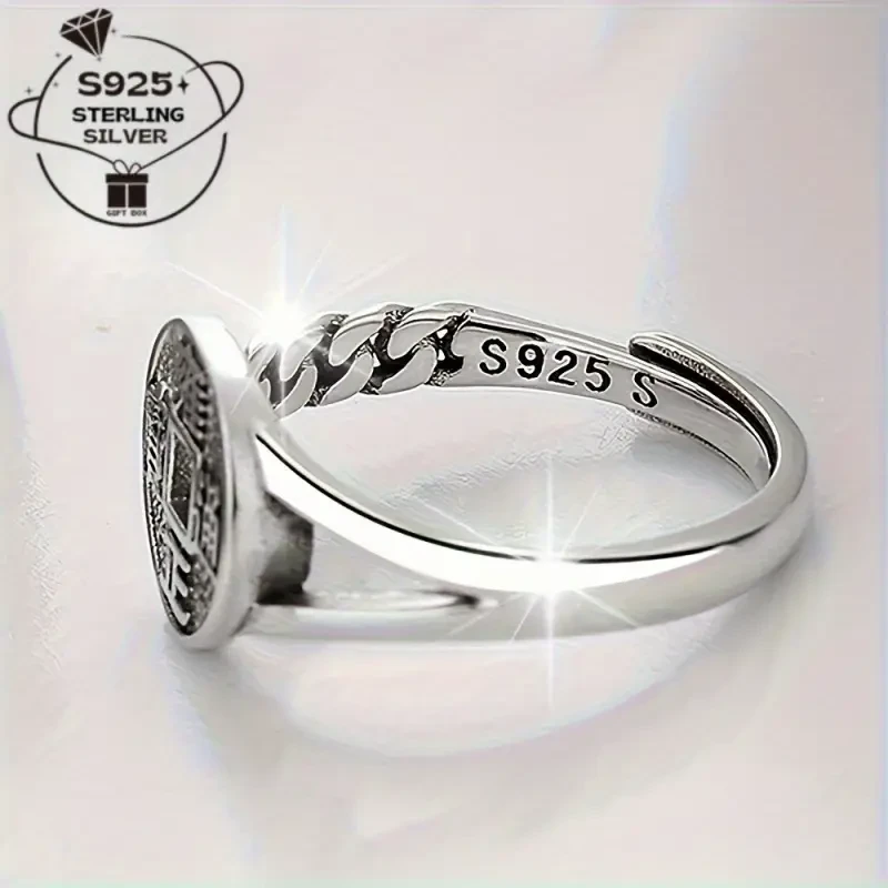 Vintage-Inspired 925 Sterling Silver Coin Ring – A Timeless Blend of Tribal Elegance and Everyday Versatility
