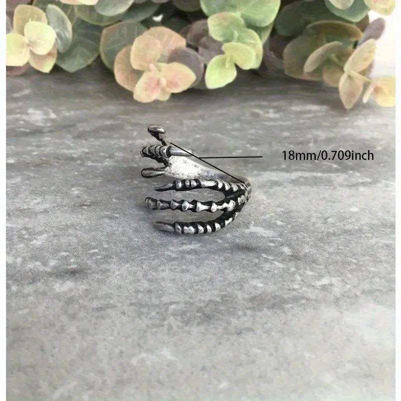 Adjustable Gothic Dragon Claw Ring – Fierce Fashion for Bold Spirits