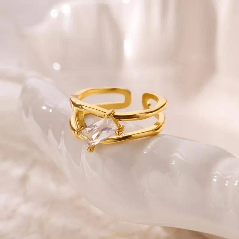 French Classic Bohemian Golden-Tone Adjustable Ring – Timeless Charm Meets Free-Spirited Luxury