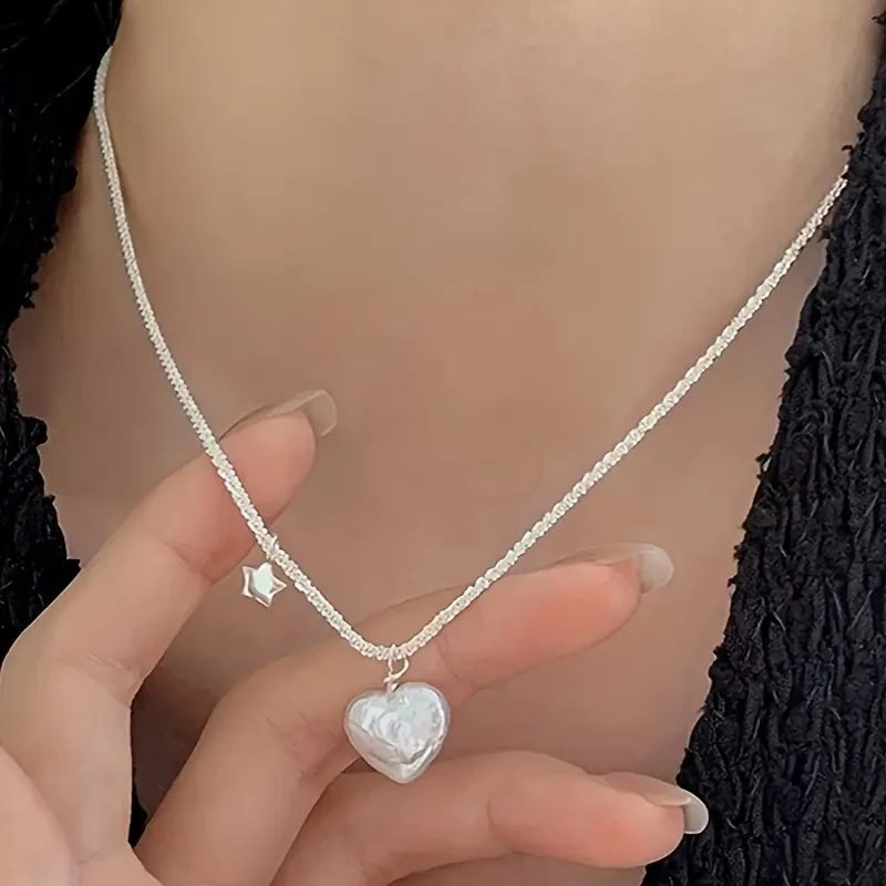 925 Sterling Silver Heart Shaped Beaded Pendant Necklace – A Timeless Symbol of Love and Grace