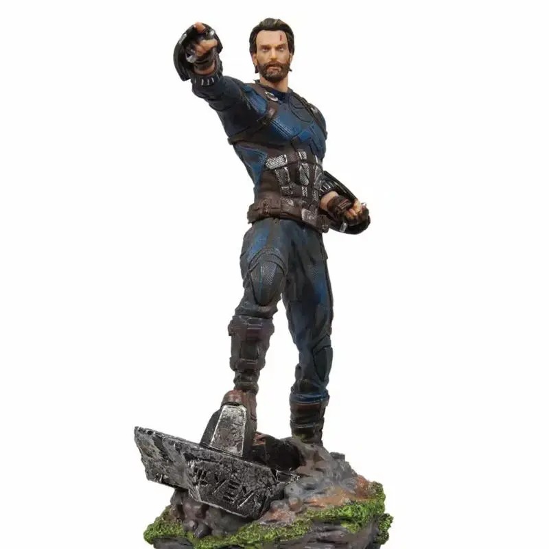 21cm Marvel Avengers Anime Captain America Steve Rogers Black Figurine