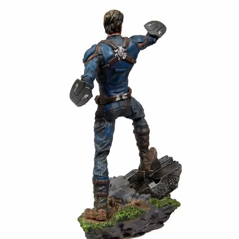 21cm Marvel Avengers Anime Captain America Steve Rogers Black Figurine
