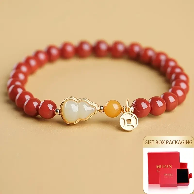 1pc MUFAN Luxury Agate Beaded Bracelet – Elegant Daily Wear for Women