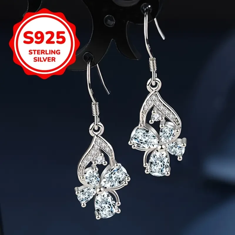2pcs 925 Sterling Silvery Fashion Butterfly Dance Long Earrings – Perfect for Daily Wear or Parties, Exquisite Gift