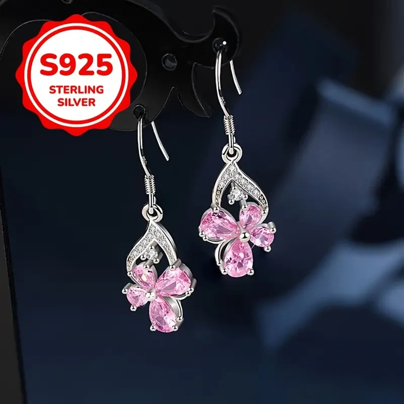2pcs 925 Sterling Silvery Fashion Butterfly Dance Long Earrings – Perfect for Daily Wear or Parties, Exquisite Gift