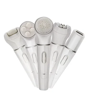 5 in 1 Multi-Functional Portable Face and body Skin Care Electric Massager Scrubber with Facial Latex Brush