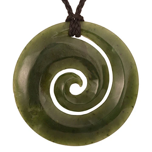 Greenstone Closed Koru Pendant