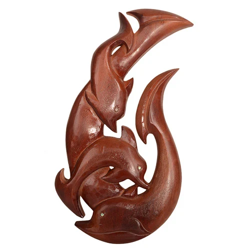 Wooden Dolphin Wall Hook