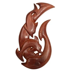 Wooden Dolphin Wall Hook