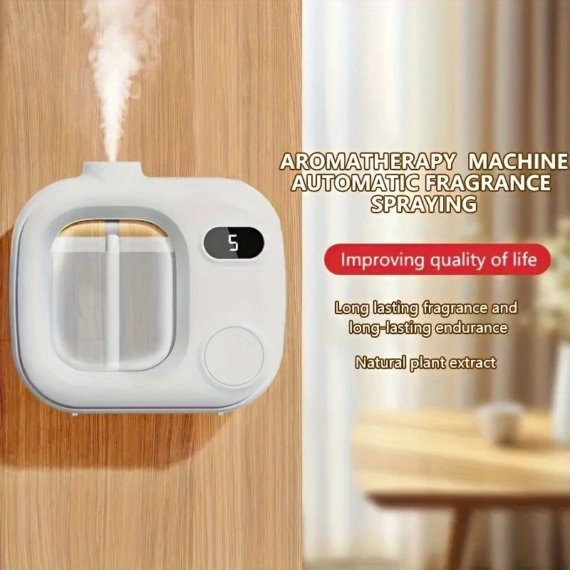 Intelligent Aromatherapy Diffuser with Rechargeable Battery – 5-Level Timer, Air Purification for Office & Bedroom