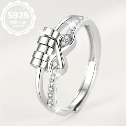 1pc Infinity Symbol 8-Shaped Luck Ring – Women’s Infinite Love Ring, Hypoallergenic, Inlaid with Synthetic Zirconia, Adjustable Opening – A Must-Have Jewelry for Daily Wear, Perfect Gift for Family and Friends