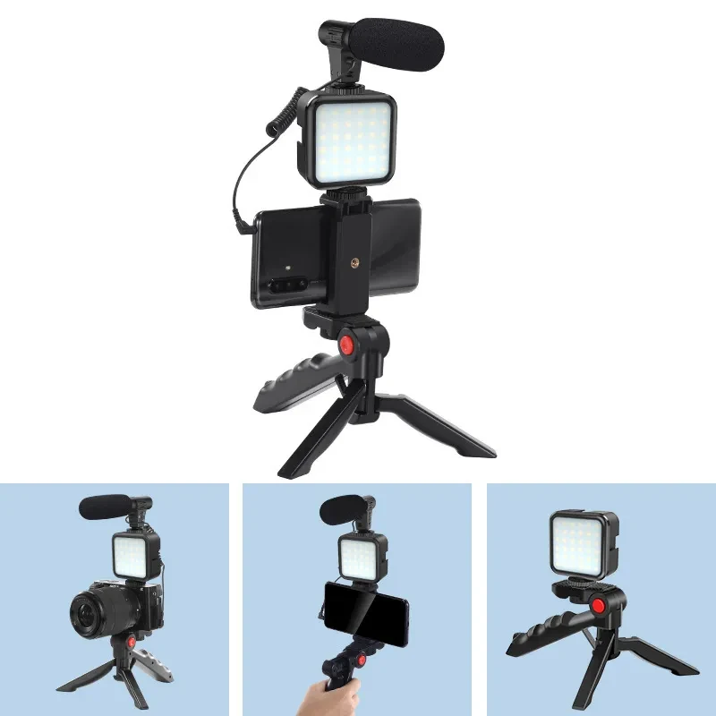 Streamer's Choice, Complete Vlogging Kit: Portable Tripod, Pocket Light, Beauty Fill Light, Microphone