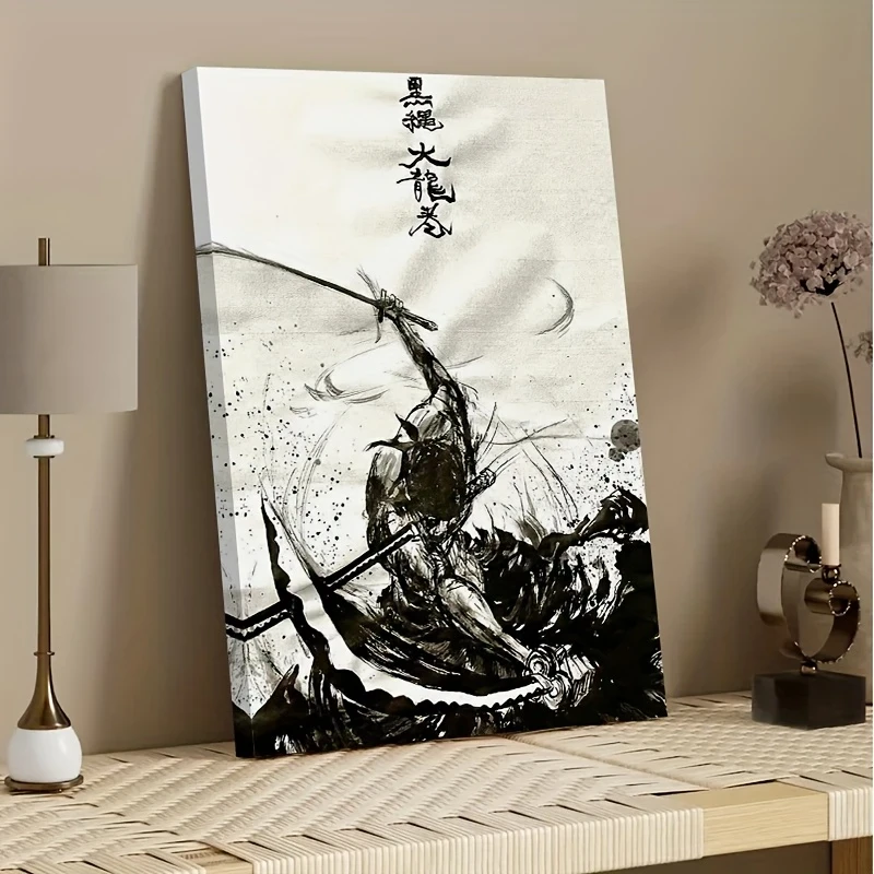 Canvas Print Poster with Wooden Frame Featuring Anime Zoro Art – Premium Gallery-Wrapped Canvas Decor