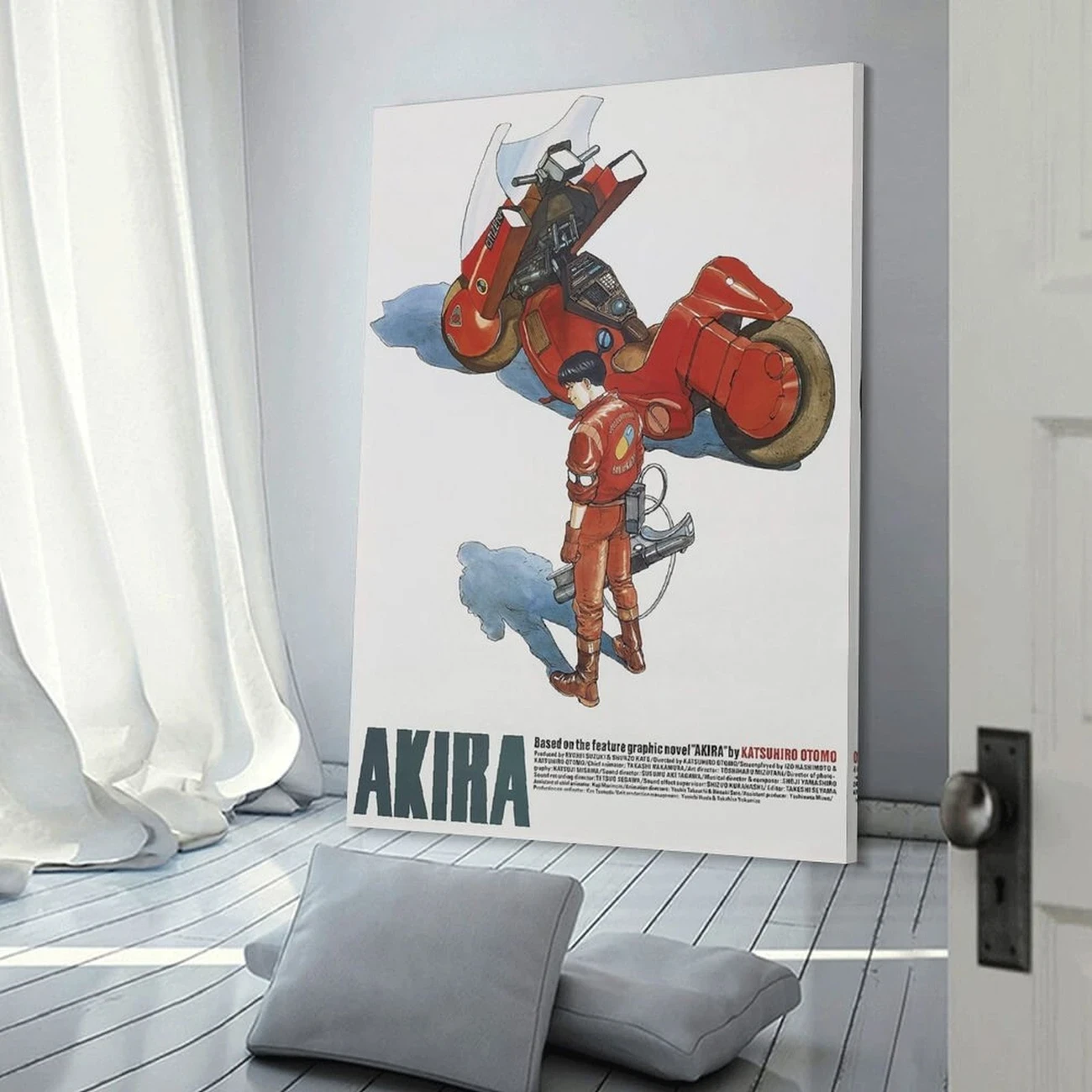 Akira Anime Poster with Inner Frame – Vintage Retro Art Deco Style Canvas Wall Art