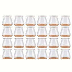 24pcs Transparent Silicone Chair Leg Covers with Felt Pads