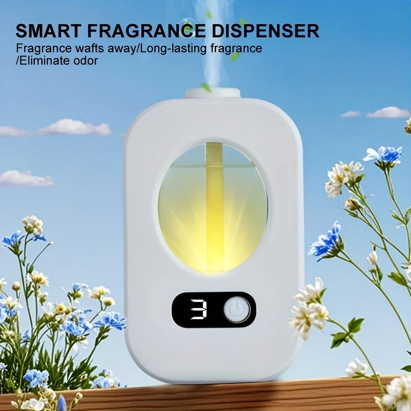 USB Rechargeable Smart Aroma Diffuser and Humidifier – Essential Oil Compatible, Quiet Mist with Night Light, Non-Waterproof, Ideal for Home, Office, Bathroom, and Toilet