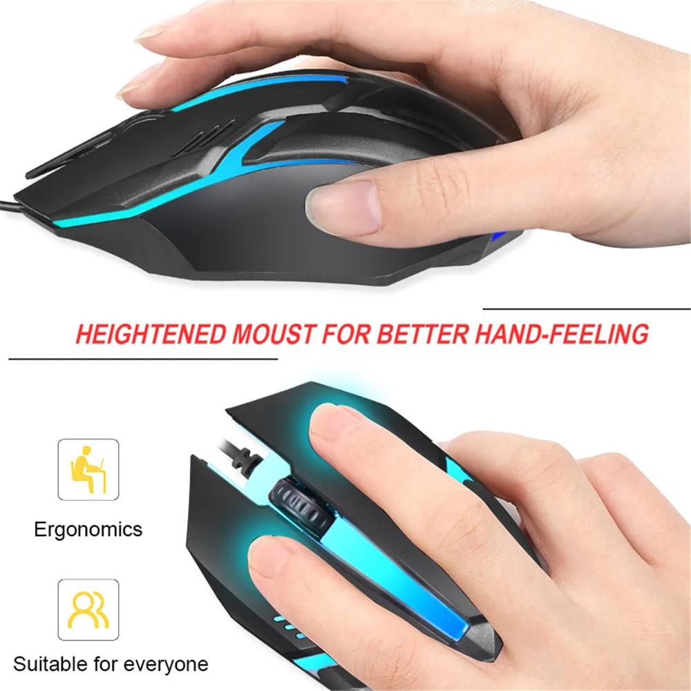 USB Wired Gaming Mouse 5000 DPI – Ergonomic, Silent, and Backlit Professional Gamer Mice