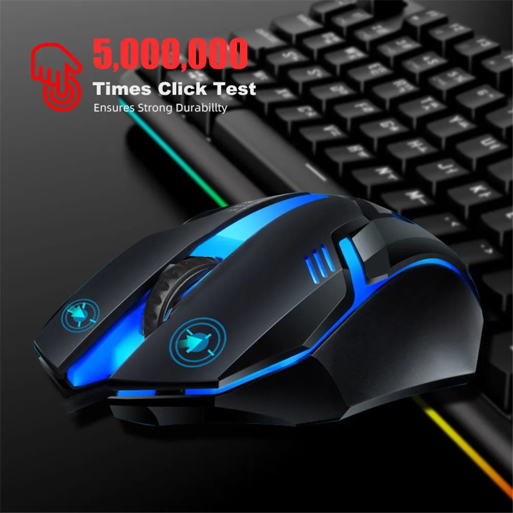 USB Wired Gaming Mouse 5000 DPI – Ergonomic, Silent, and Backlit Professional Gamer Mice