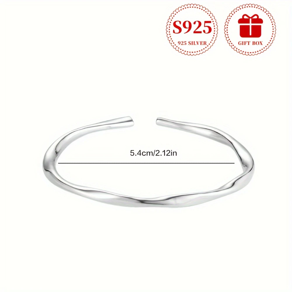 Elegant 925 Sterling Silver Bracelet – 18K Gold-Plated Twisted Mobius Band Design