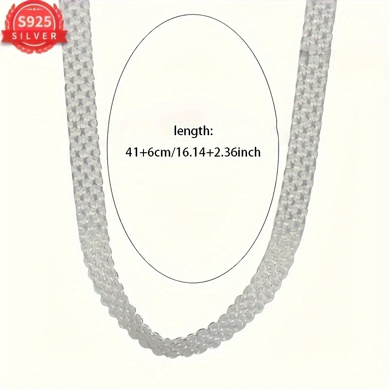 Elegant 925 Silver Women’s Fashion Necklace – Hypoallergenic Unique Woven Chain