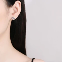 925 Silver 0.3 Carat Round Moissanite Love Heart Earrings for Couples – Perfect for Daily Wear, Proposals, Parties, Weddings, and Gifts for Special Occasions