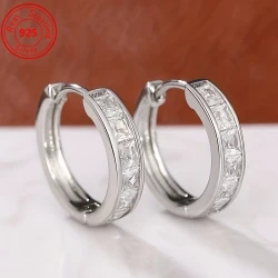 Pairs of S925 Silver Earrings – Fashionable and Simple Zirconia Earrings for Daily Wear