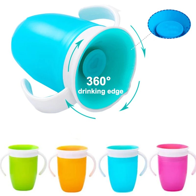 Baby Water Cups 360 Degrees Rotated – Leakproof Learning Drinking Cup for Infants