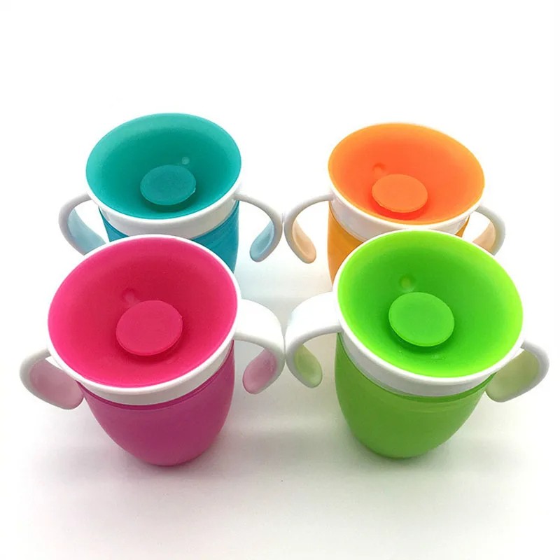 Baby Water Cups 360 Degrees Rotated – Leakproof Learning Drinking Cup for Infants