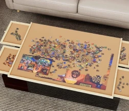 Portable Drawer Wooden Puzzle Table