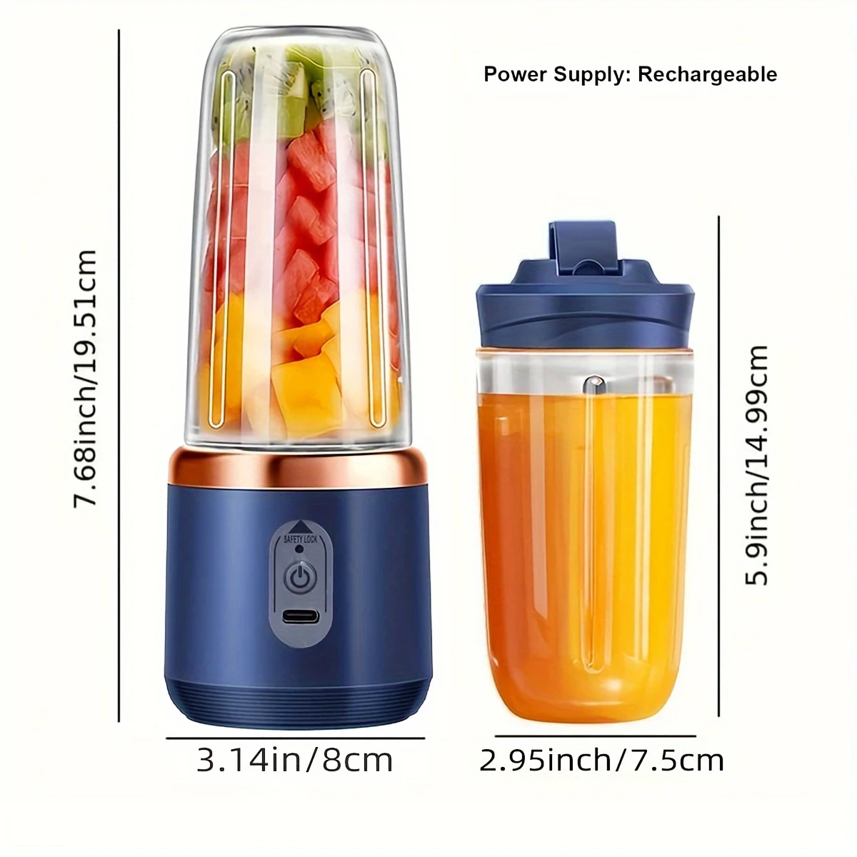 400ml Portable Electric Juicer Blender Cup – Wireless Rechargeable Mini Juice Mixer for Fresh Smoothies Anytime, Anywhere