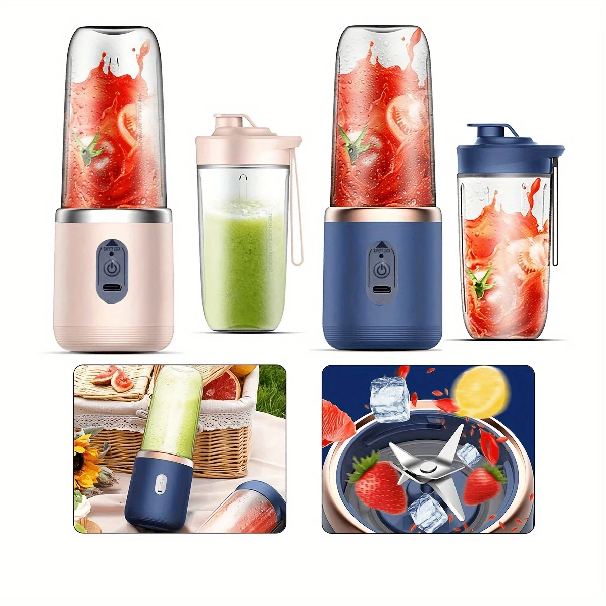 400ml Portable Electric Juicer Blender Cup – Wireless Rechargeable Mini Juice Mixer for Fresh Smoothies Anytime, Anywhere
