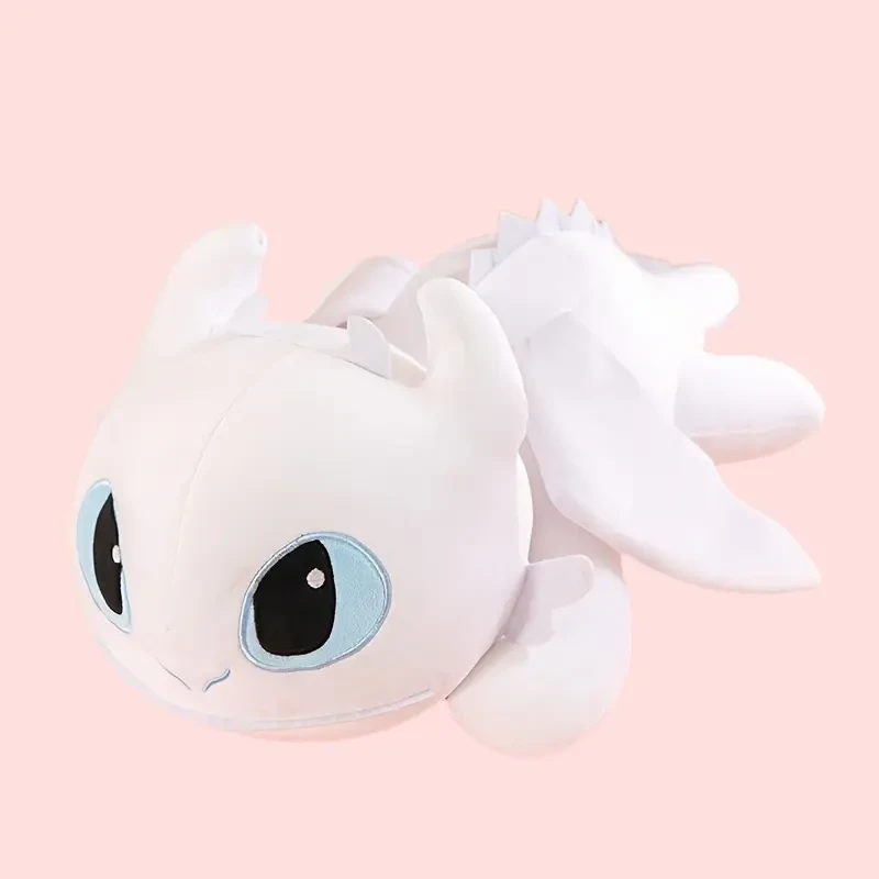 Adorable Dragon Plush Toy – Large White & Black Soft Stuffed Animal with Big Eyes