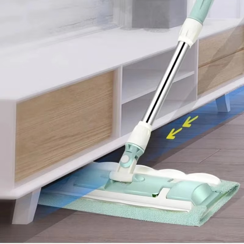 Mop with Stainless Steel Handle, come with Reusable Washable Mop Cloths