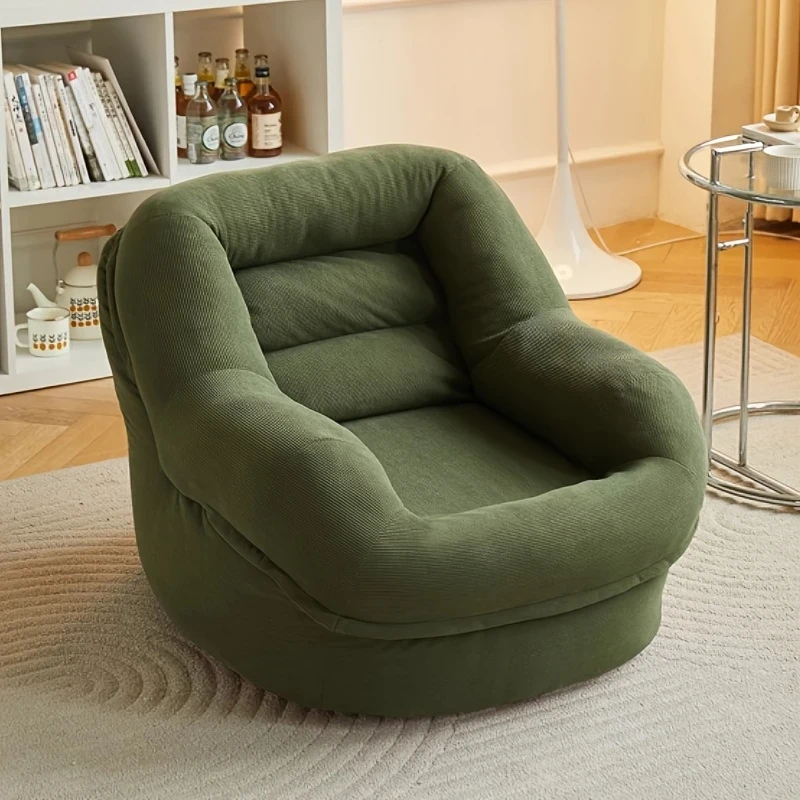 Cozy Green Bean Bag Chair – Convertible Backrest Sofa for Ultimate Comfort